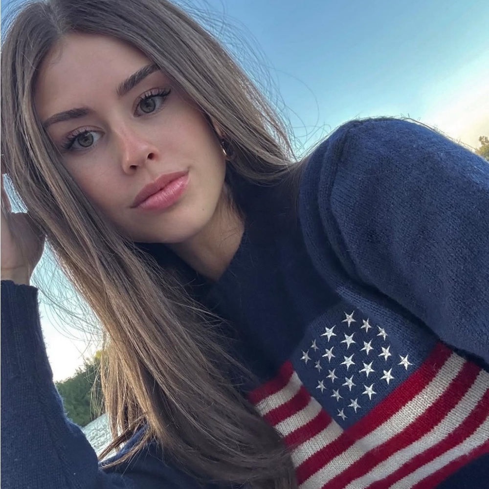 Brandy Melville Navy Flag Sweater